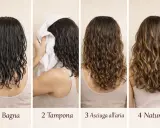 Passo dopo passo, da capelli bagnati a ricci definiti e capelli perfetti, con un look naturale.