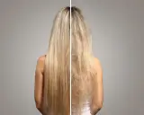 Capelli prima e dopo trattamento alla cheratina: da crespi e spenti a lisci e luminosi. La cheratina cos'è? Una proteina che ristruttura il capello.