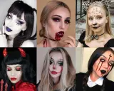 Sei donne con trucchi spaventosi: vampiro, gatto, diavolo, clown e altri look terrificanti per Halloween.