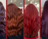 Modelle con capelli rossi in diverse tonalità: dal mogano al rame, fino al rosso fuoco e al prugna.