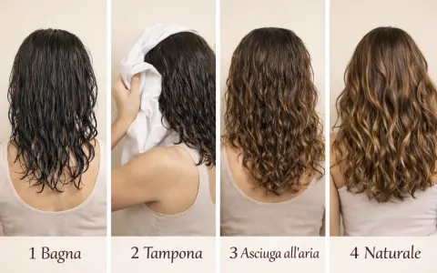 Passo dopo passo, da capelli bagnati a ricci definiti e capelli perfetti, con un look naturale.