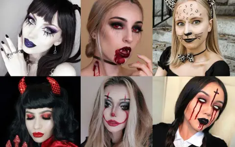 Sei donne con trucchi spaventosi: vampiro, gatto, diavolo, clown e altri look terrificanti per Halloween.