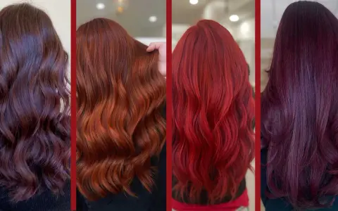 Modelle con capelli rossi in diverse tonalità: dal mogano al rame, fino al rosso fuoco e al prugna.