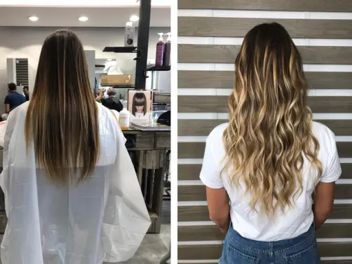 Prima e dopo: capelli lisci e spenti trasformati in onde luminose e piene di vita. I colpi di sole rovinano i capelli? Non più!