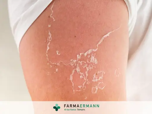 Pelle che si desquama dopo un'esposizione solare. Scopri come togliere la pelle morta dal corpo in modo delicato.