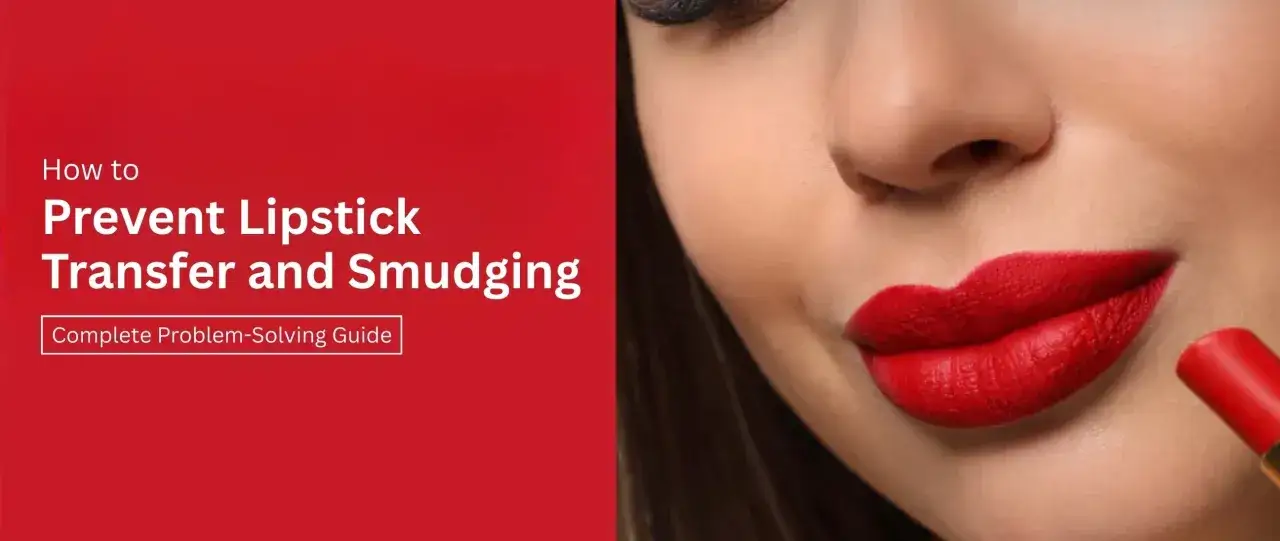 Guida completa su come non far sbavare il rossetto rosso, con un primo piano di labbra perfette e un rossetto.